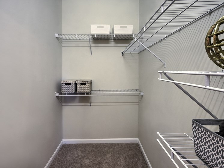 Spacious walk in closets at Abberly Woods Apartment Homes by HHHunt, Charlotte North Carolina